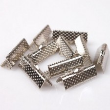 Metal Ribbon crimp end 20x8mm Antique silver